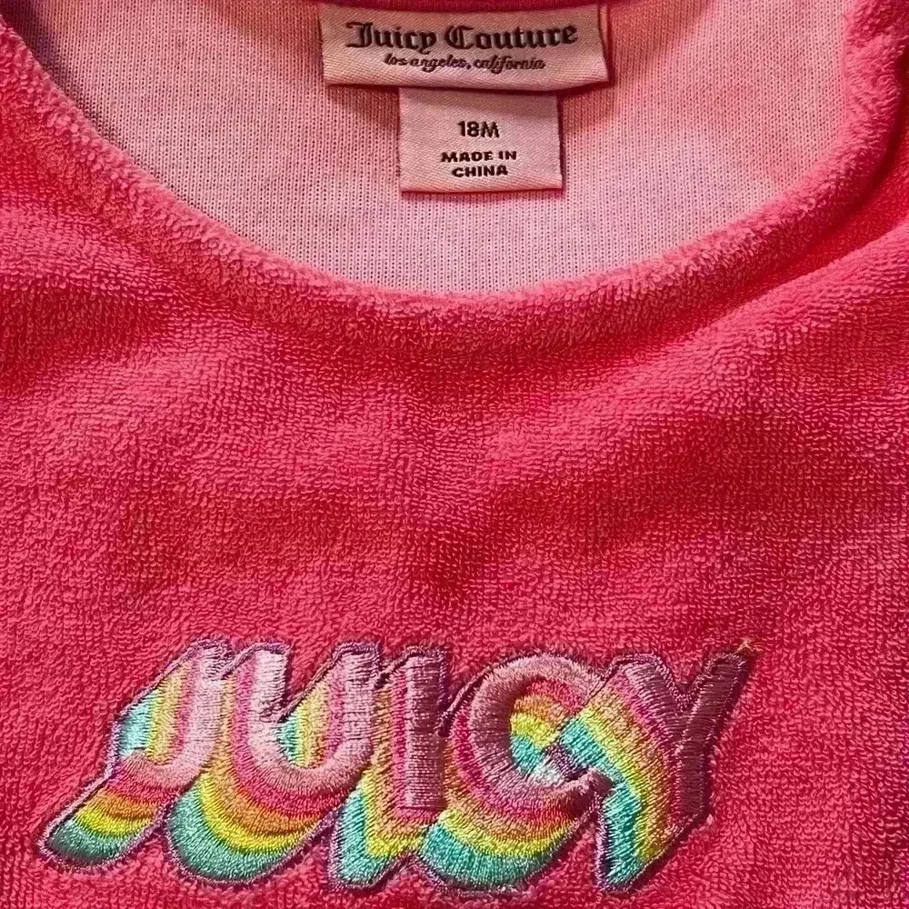 Juicy couture baby size 18 months one piece hot pink terry cloth romper new